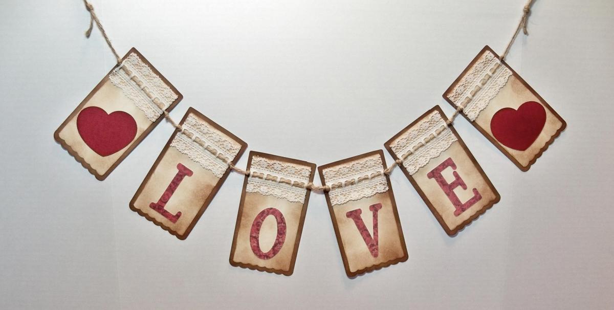 Wedding Valentine LOVE With Hearts Banner/ Wedding Garland ...